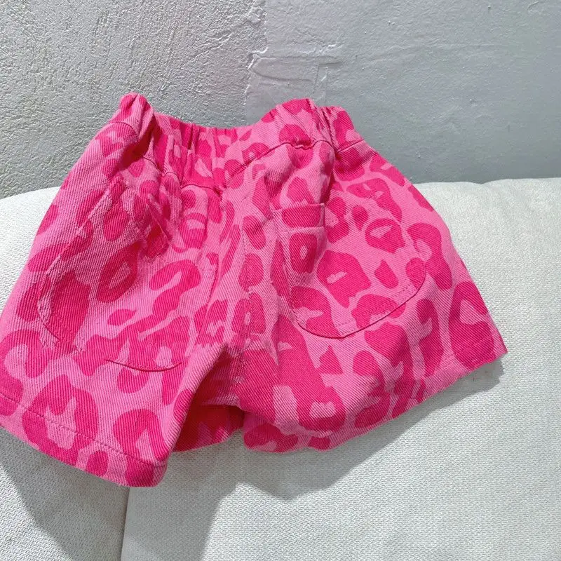 

Girls' Leopard Print Shorts Summer Thin Korean Kids Elastic Waist Loose Versatile Short Pants Fashion Girls Clothes Shorts 2025