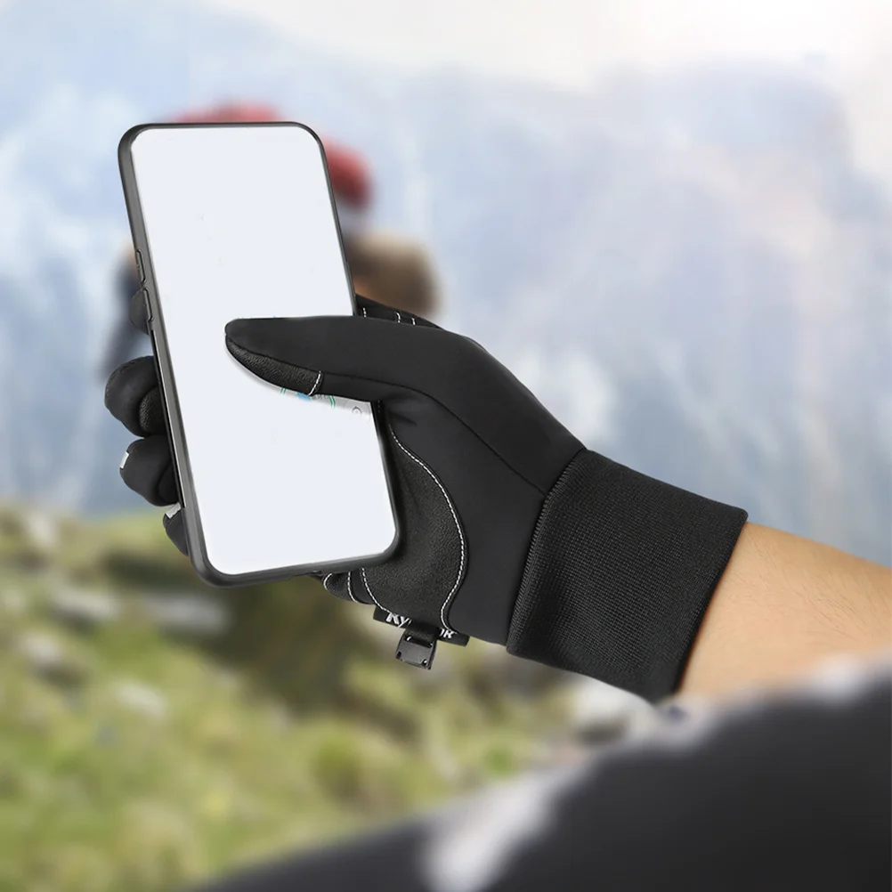 

1 Pair Reusable Windproof Bike Touch Screen Cycling Gloves Outdoor Fitness Hand Covers Warm Winter Riding Gear Protective Sports