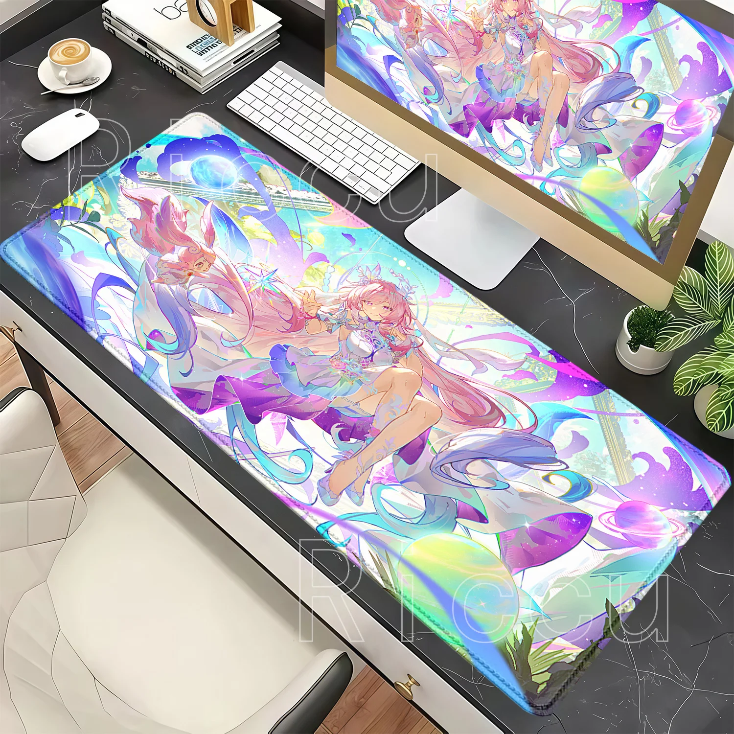 HD Printing Mouse Pad HSR Cyrene Honkai Star Rail Non-slip Base Rubber Overlock XXL Mousepad Office PC Gaming 400x900mm Desk Mat