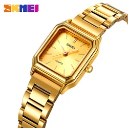 SKMEI Fashion Stainless Steel Watches Women Elegance Business Quartz Wristwatch For Female Ladies Waterproof Relogio Feminino