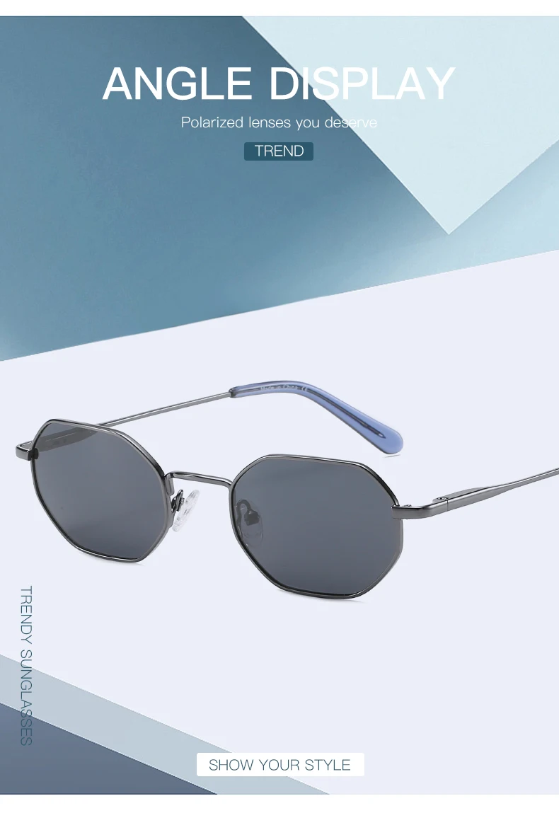 Zenottic retro kleine polygon polarisierte sonnenbrille frauen metall uv400 sonnenbrille männer blend freie uv400 brille treiben brillen – Detail 7