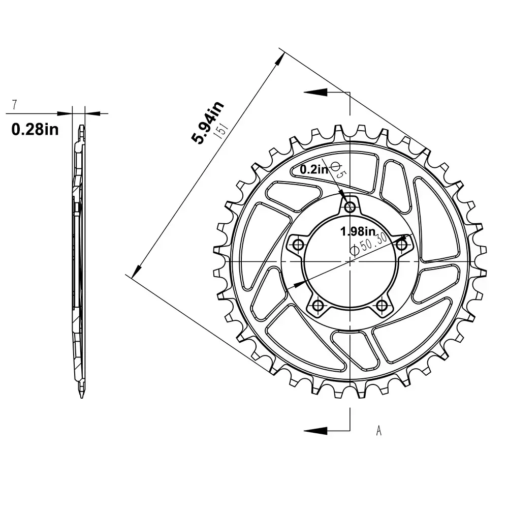 For Bafang BBS 01 02 36T Chainring Offset Correction Electric Bicycle Chain Ring Aluminum Alloy 6061-Ebike Spare Parts