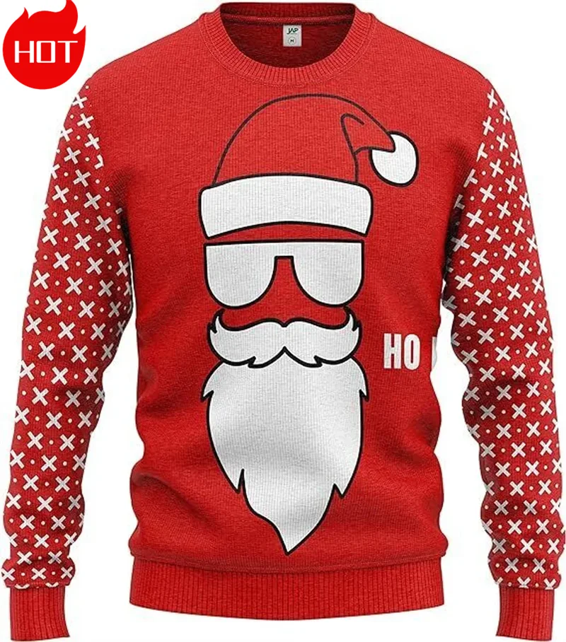 3D Print Xmas Sweatshirts Mens Ugly Christmas Sweater Funny Fashion New In Sweaters Ugly Sweaters Christmas Jumper Mens Clothing