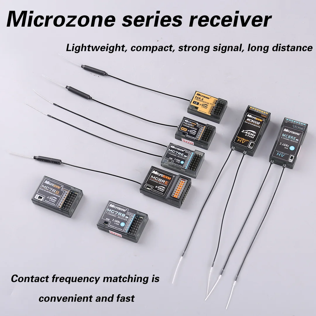 Microzone Series Remote Control Receiver MC E6R-E with Self Stabilizing MC8REv2 Mini SBUS Receiver MC7RE, MC9002