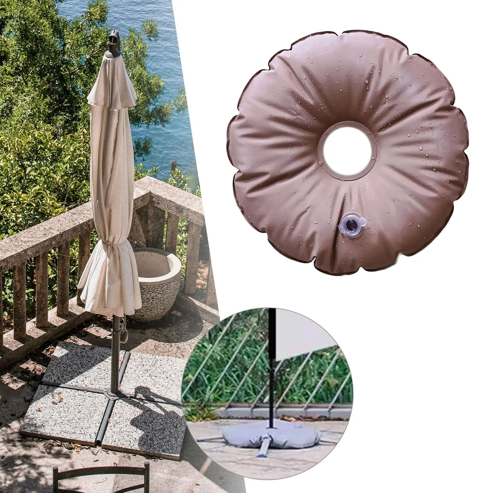 Umbrella Base Weight Water Bag, Portable Water Filled Water Weight for Umbrella Stand, Arch Beach Garden Feather Flag