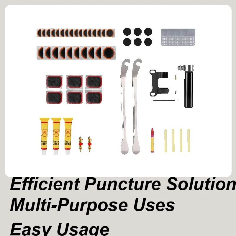 

Комплект для ремонта велосипедных трубок Комплект для ремонта шин с вулканизированными заплатками Инструменты для бесклеевых колес с сердечником клапана Рычаг для шин Велосипед