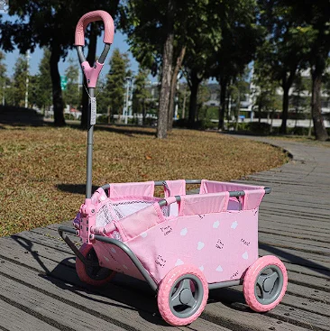 

Pull Rod Free Rotation Adjustment Convenient Small Pet Cart Strollers