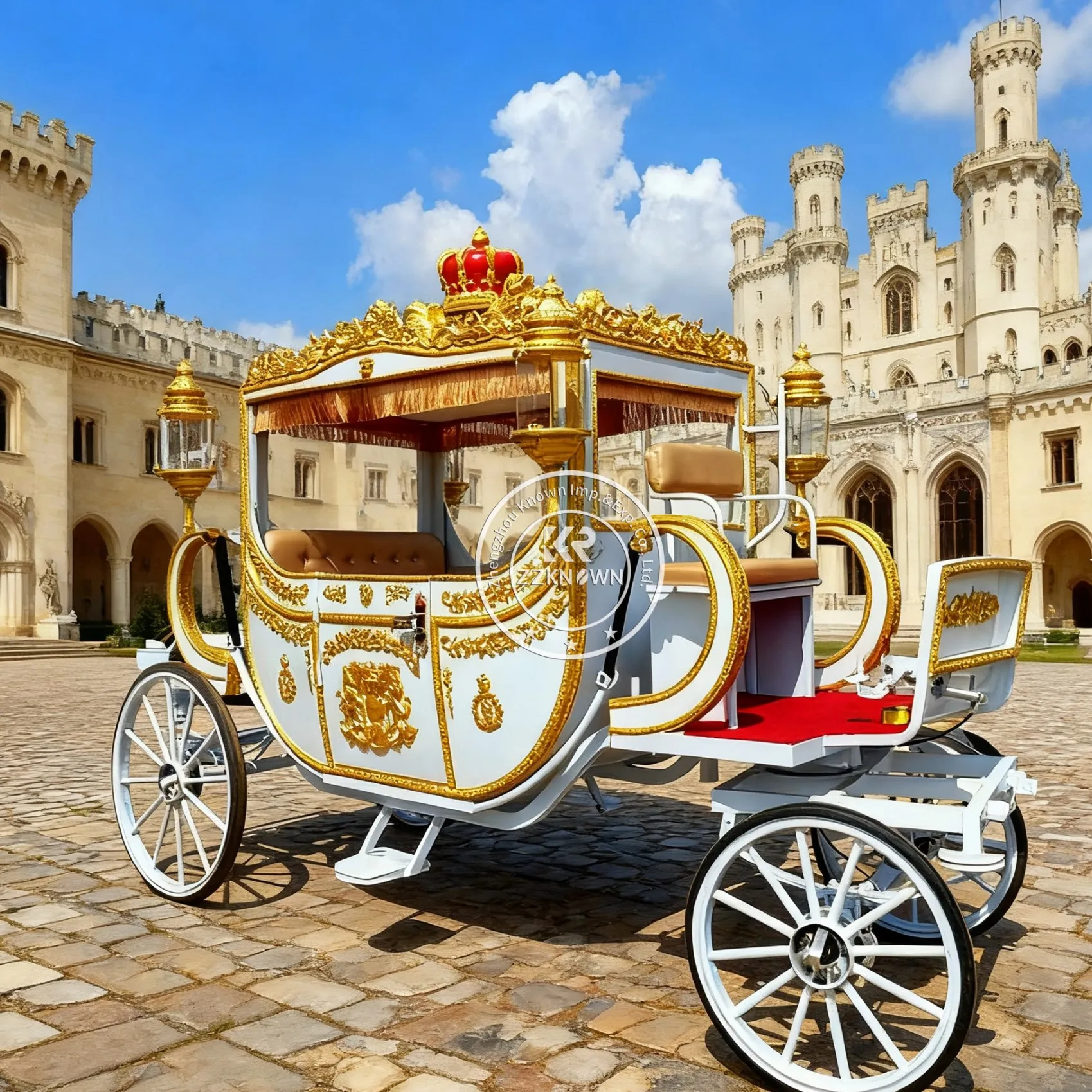 Luxury Horse Drawn Carriage Classic Princess Vintage Royal Carriage Luxury Cinderella Carriage for Themed Events