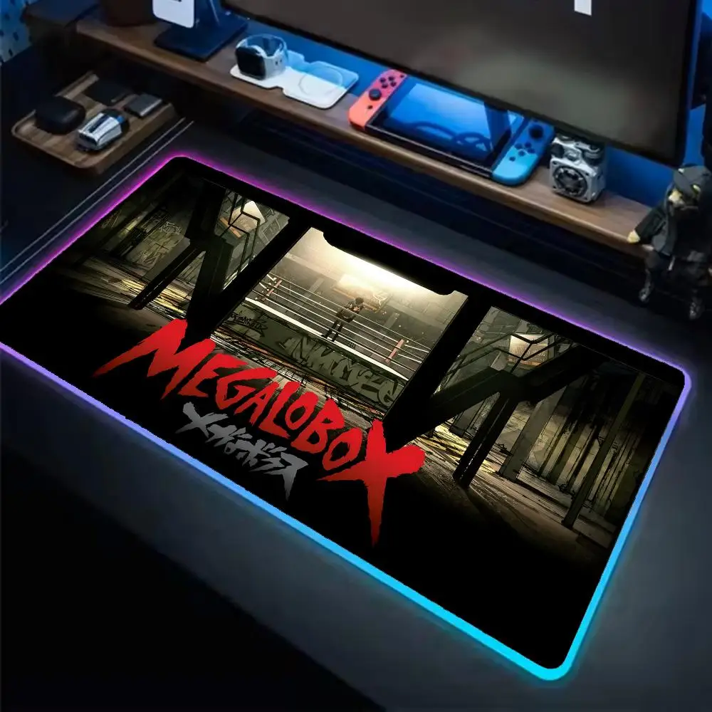 

MEGALO BOX коврик для мыши аниме игровой коврик для мыши светодиодные настольные коврики с подсветкой резиновые настольные коврики XXL RGB настольные коврики
