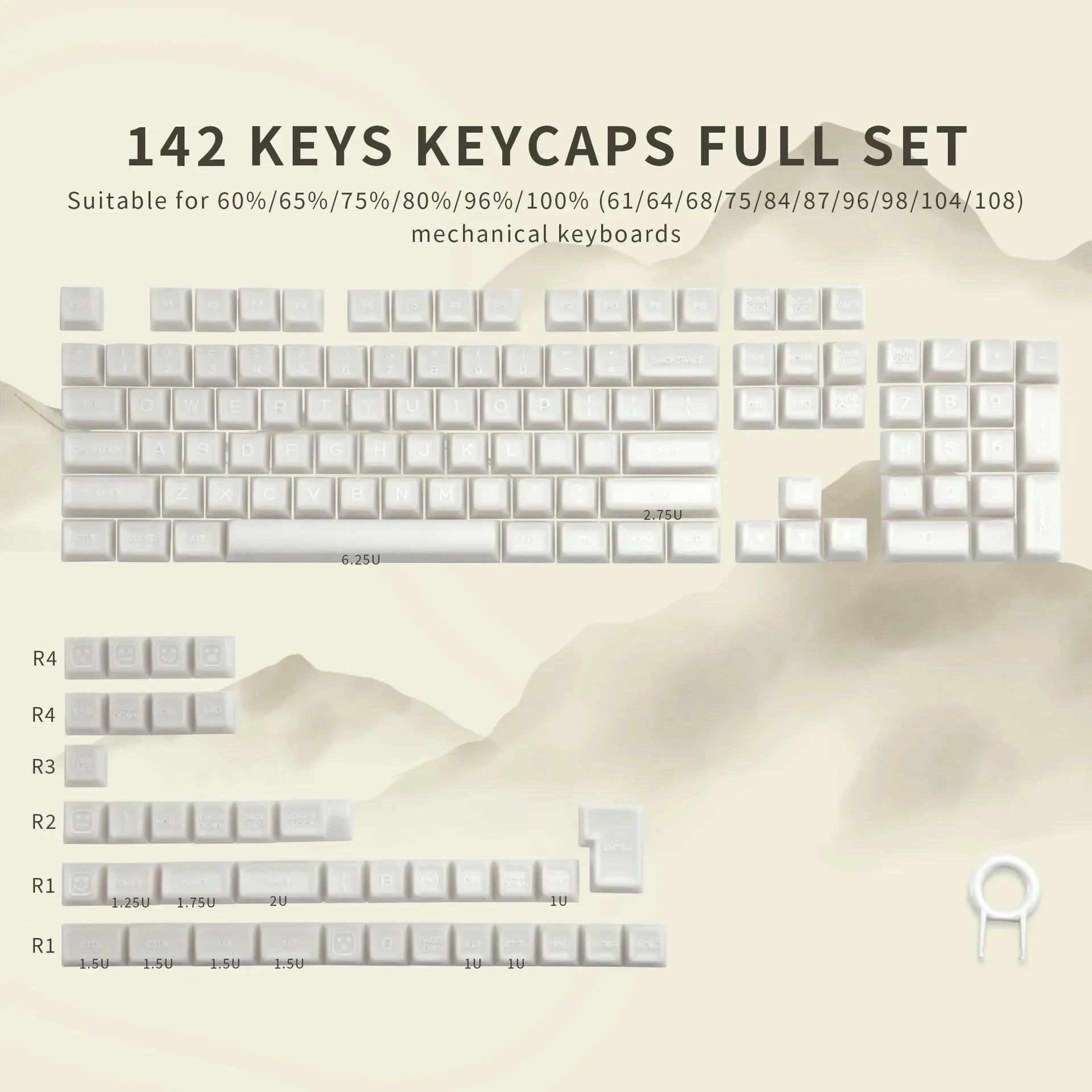 SA highly translucent personalized keycaps customized DIY142 keys small full set wholesale