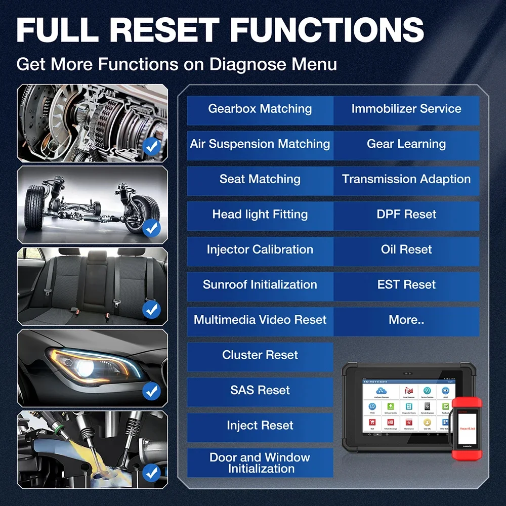 LAUNCH X431 PAD V ECU Diagnostic Tool Online Programming Coding Full Systems TPMS Reset PAD 5 J2534 CAN FD Auto Car OBD2 Scanner