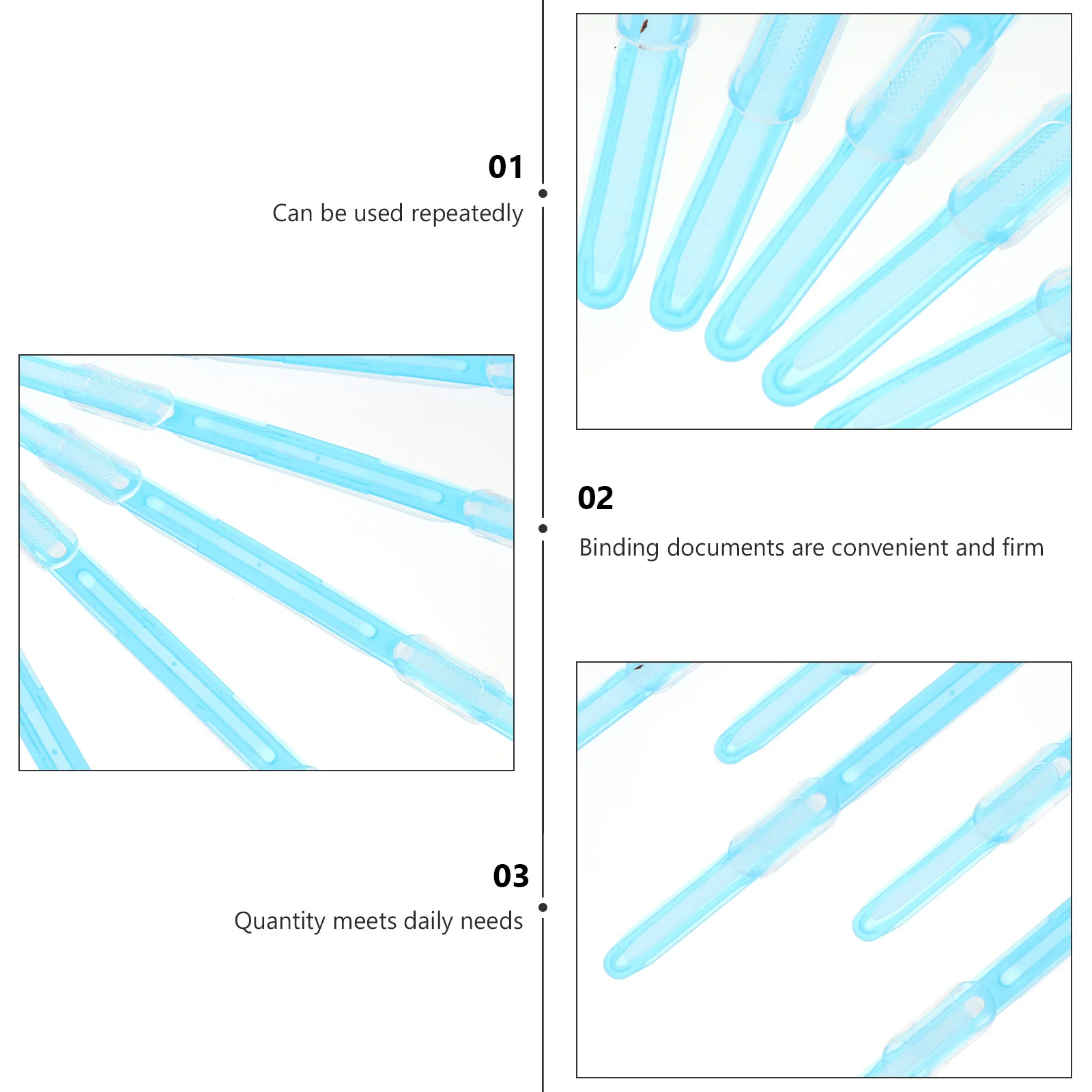 20 قطعة مقاطع الموثق البلاستيكية ملف ورقة كليب للمدرسة مكتب فضفاضة ورقة تجليد الكتب القرطاسية تخزين كليب #3