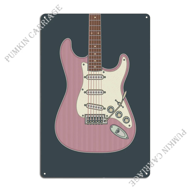 Burgundy Mist Strat Metal Sign Garage Club Wall Decor Living Room Cinema Tin Sign Poster