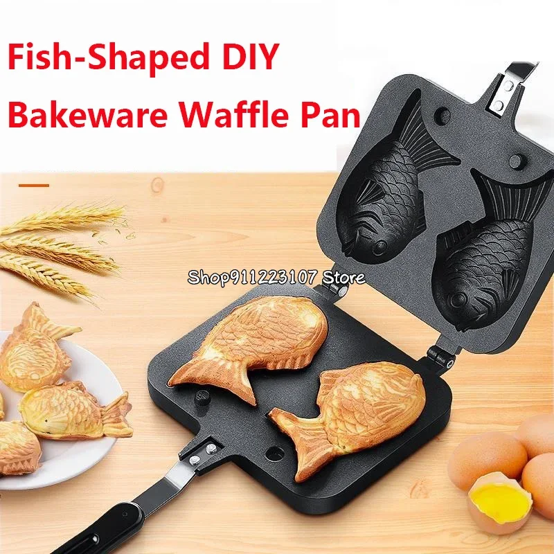 Japanese Special Pancake Maker Fish-Shaped DIY Bakeware Waffle Pan 2 Cast Home Kitchen Cake Cookie Tray Baking Tools