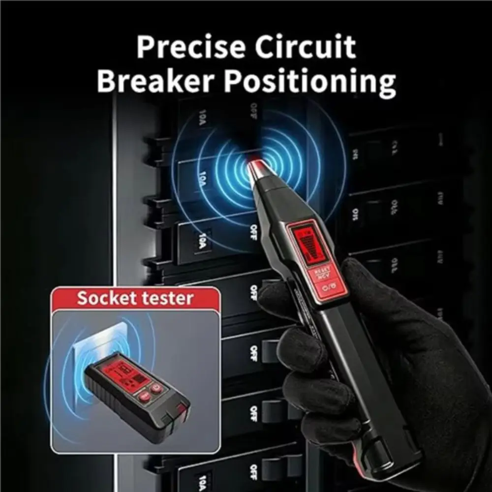 Handheld Receiver Circuit Breaker Finder Digital Display Automatic Detection Outlet Wiring Tester Branch Line Review for US Plug
