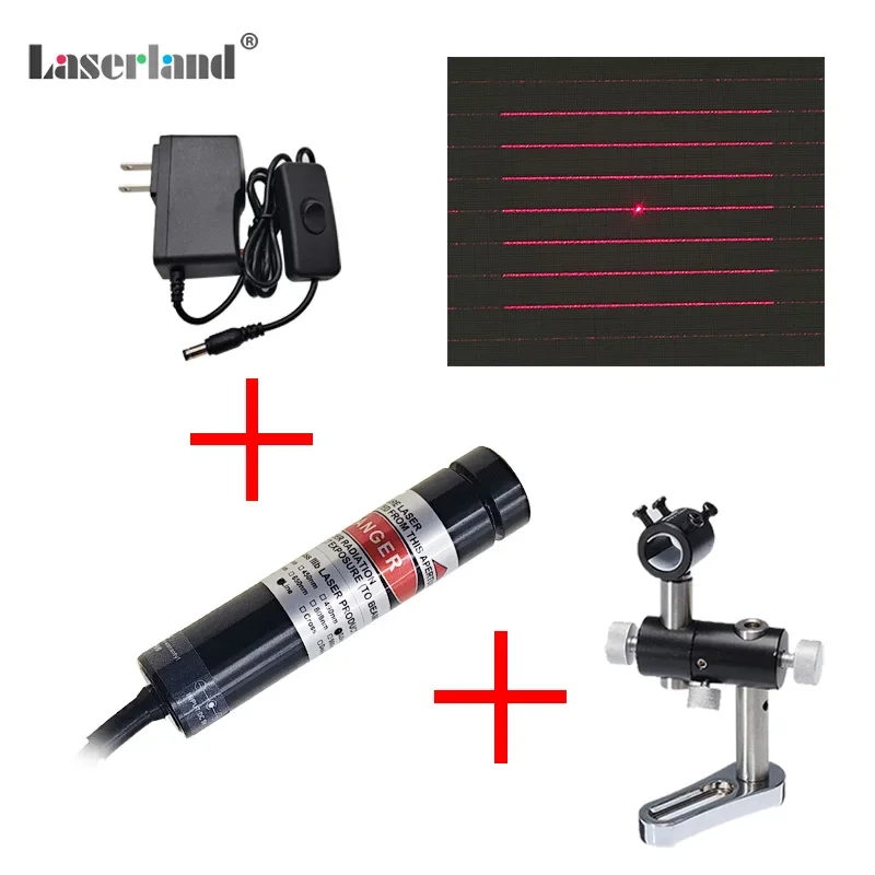 650nm Red 7 Parallel Lines Grating Laser Module DOE Diffraction