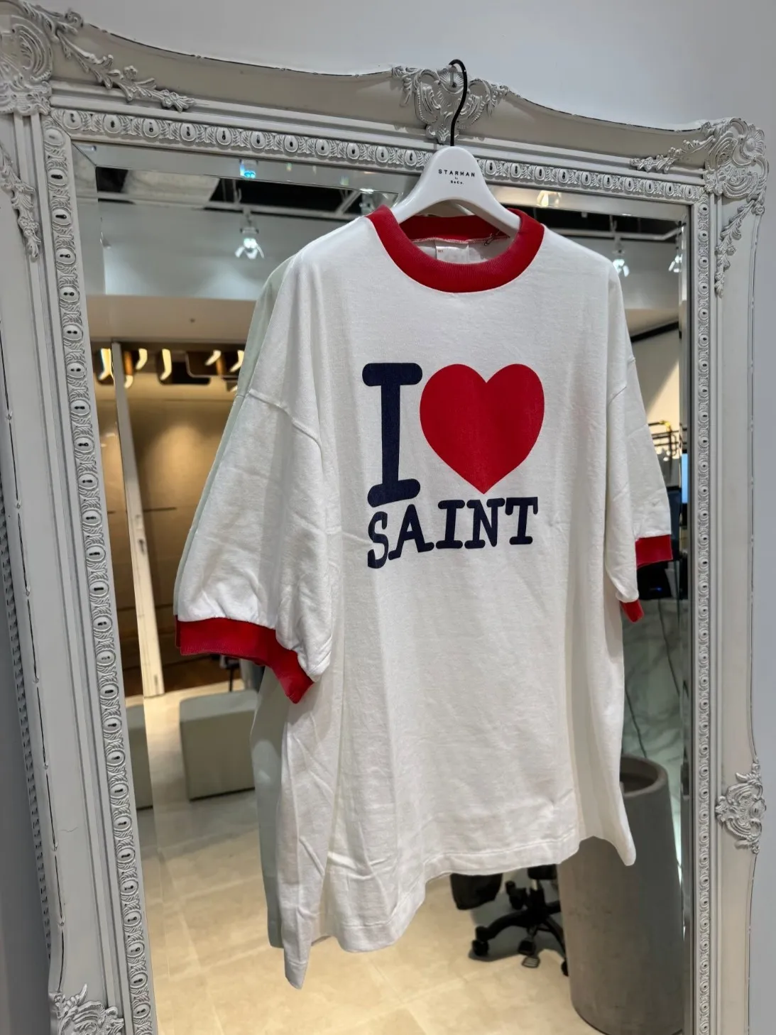 

Saint Mx6 SS26 round Neck Short Sleeve T-Shirt Unisex Cotton Printed Chest Heart Logo American Style Casual Wear Summer Fashion