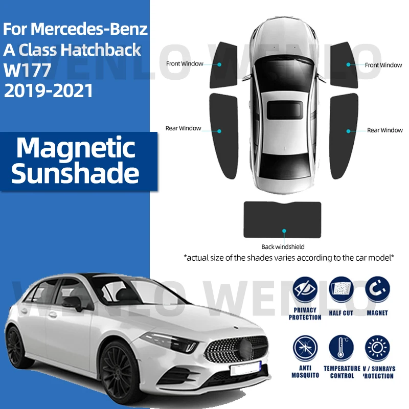 For Mercedes Benz A Class W177 Hatchback 2019-2023 Car Window Sunshade Uv Protection Auto Curtain Sun Shade Visor Net Mesh