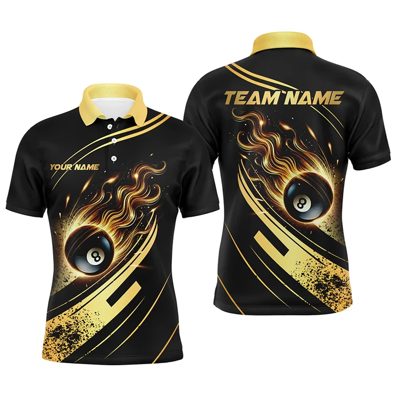 Fashion Billiards Pattern Polo Shirts
