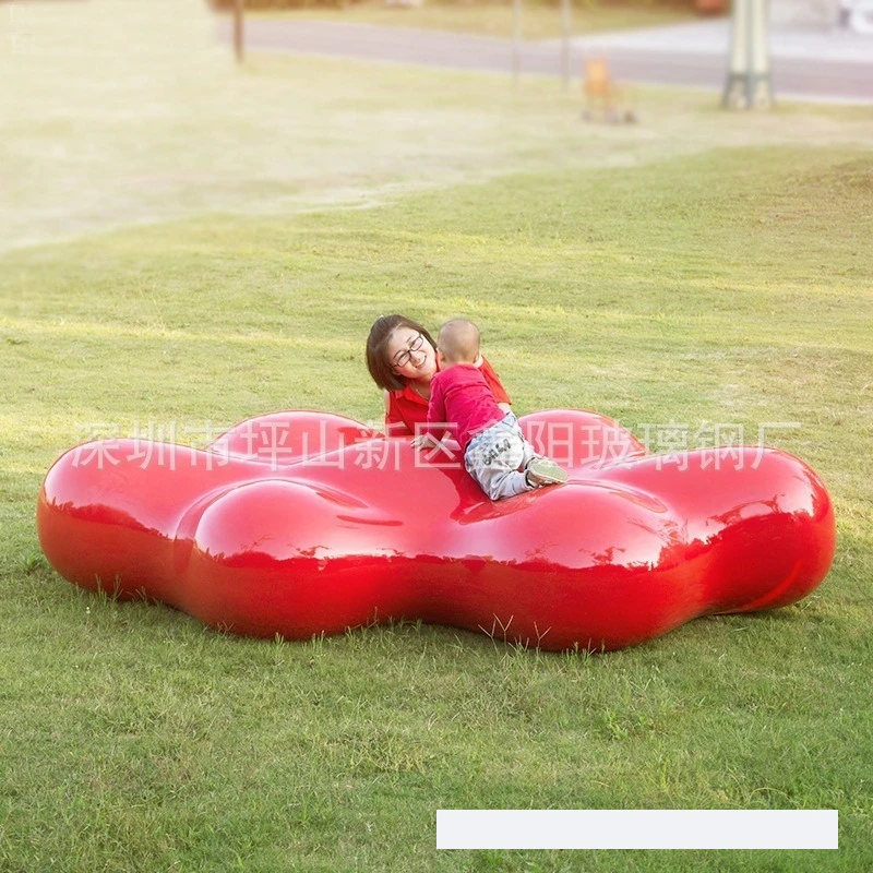 Creative leisure cloud fiberglass seat shopping mall hotel Meichen special-shaped fiberglass rest seat manufacturer customizatio