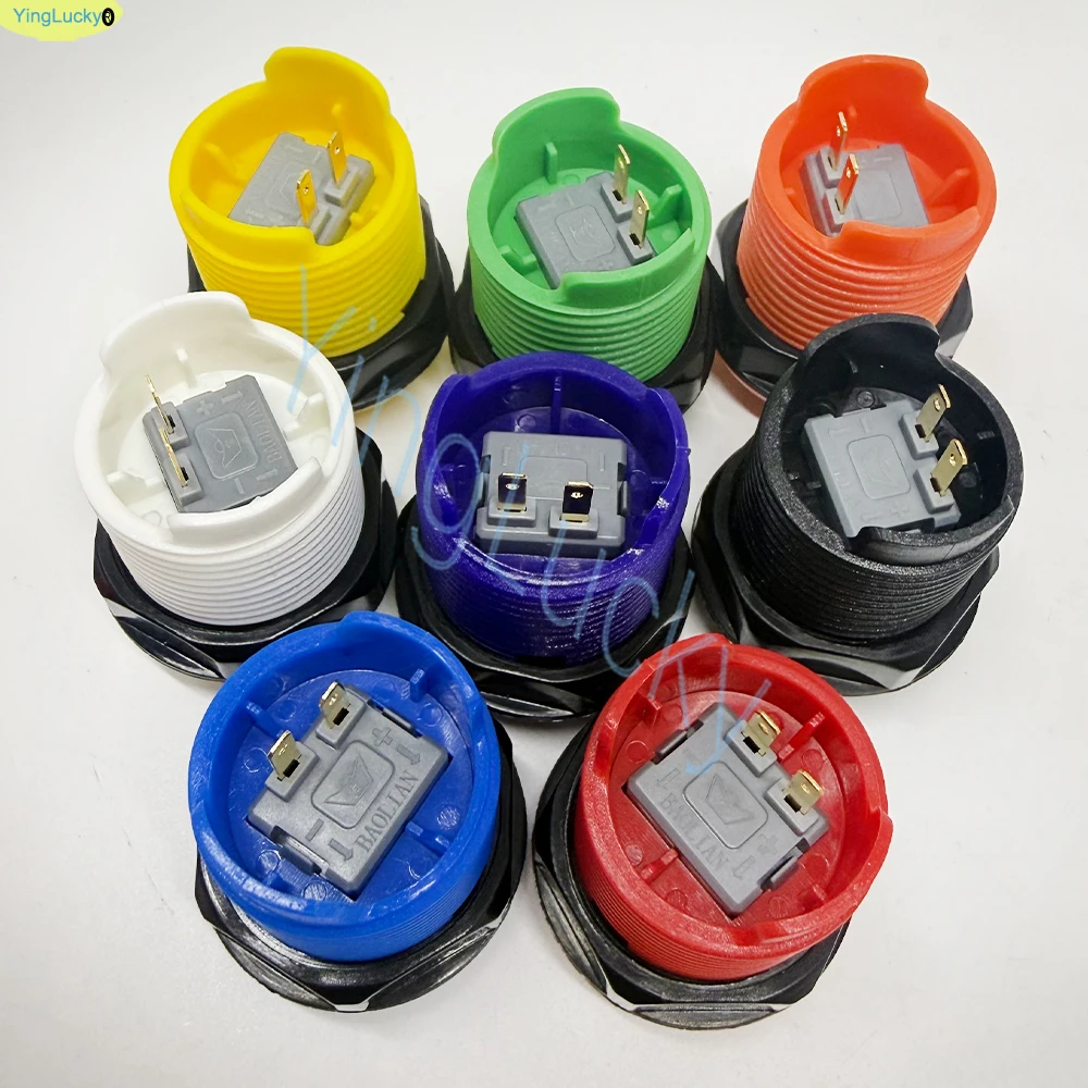 10 Pieces 28mm Arcade Push Buttons, American Type, Sanwa Style, with 2.8mm Terminal Connector for Arcade Cabinet Game Console