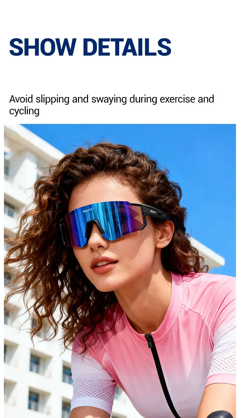 SCVCN Damen Radsport-Sonnenbrille Herren Fahrrad-Motorrad-Brille Outdoor-Sport Angeln Klettern Eyewear UV400 Laufbrille – Detail 4