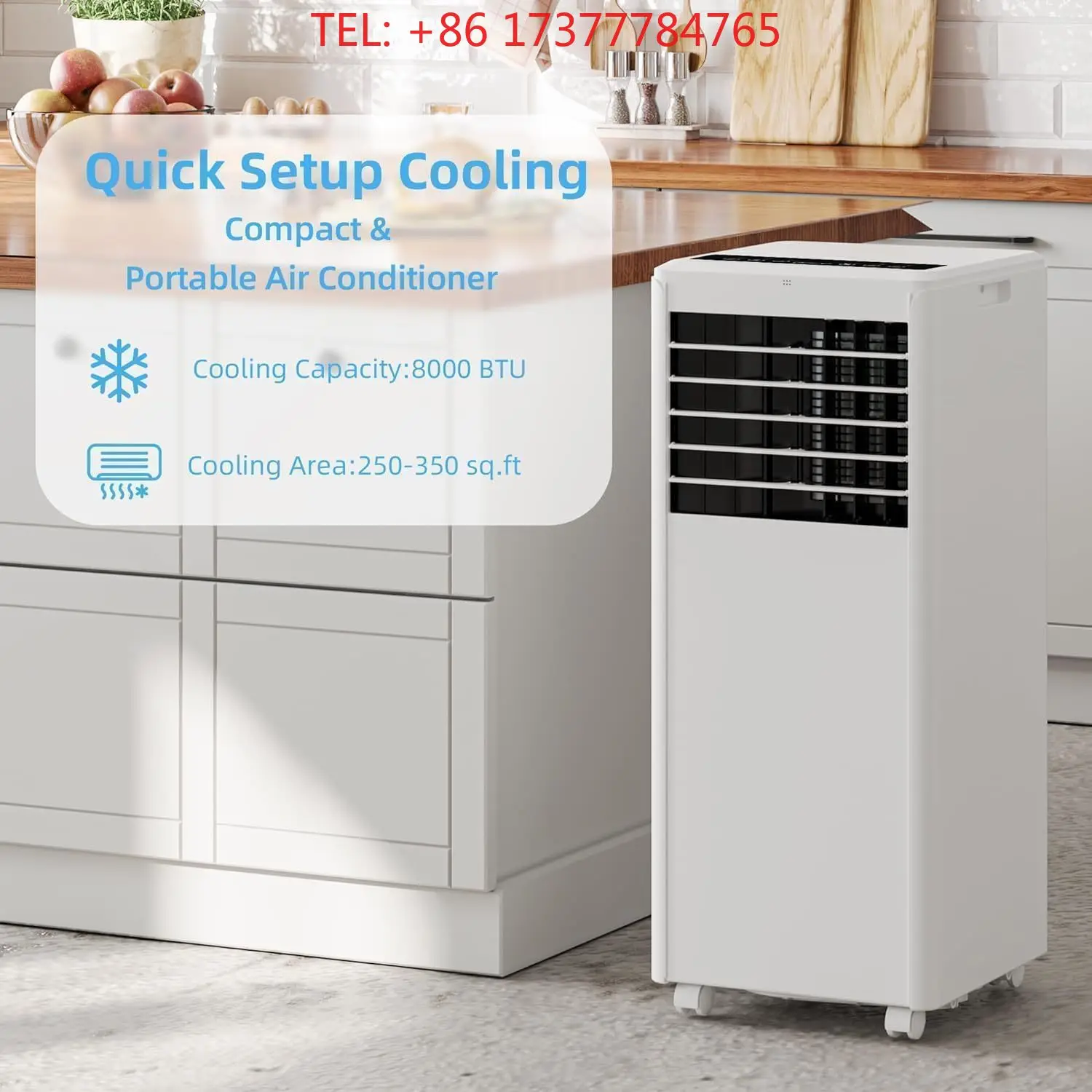 Garvee 8000 BTU 4-in-1 Portable AC Unit Quiet Mobile Air Conditioner with Remote for 350 Sq.Ft Room