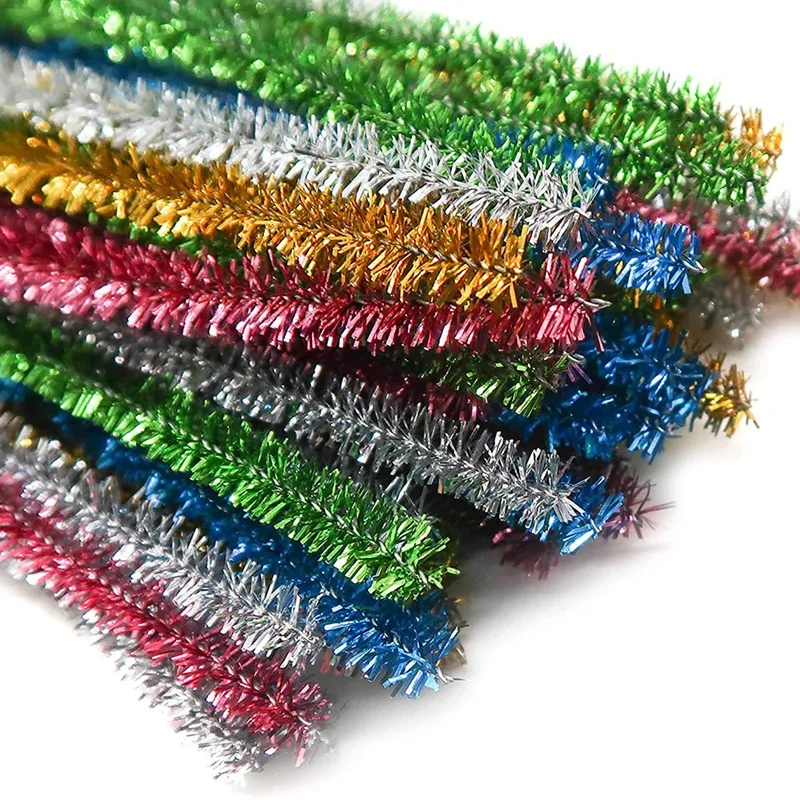 Nettoyeurs de tuyaux à paillettes, 400 pièces, 10 couleurs assorties, tiges en chenille, fournitures artisanales, pour bricolage, artisanat créatif