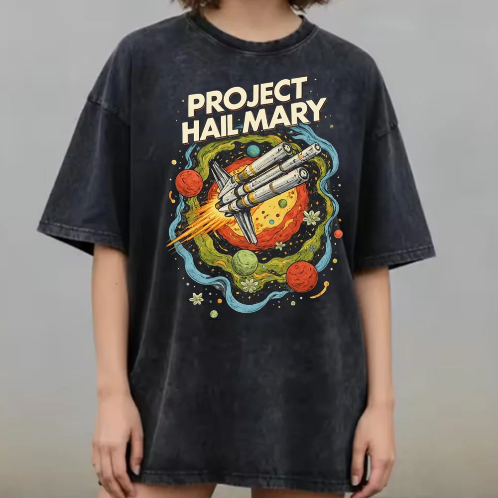 Fashion Project Hail Mary Rocky The Alien Distressed Portrait 2026 T Shirts Clothes Beach Y2K Casual Short Sleeve T Shirt Gift
