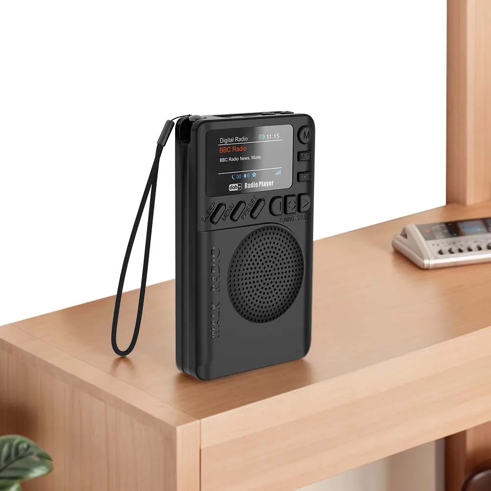 

Мини-цифровое радио DAB FM с разъемом для наушников, портативное радио, динамик BT5.0, карманное радио с цветным экраном для бега, спорта