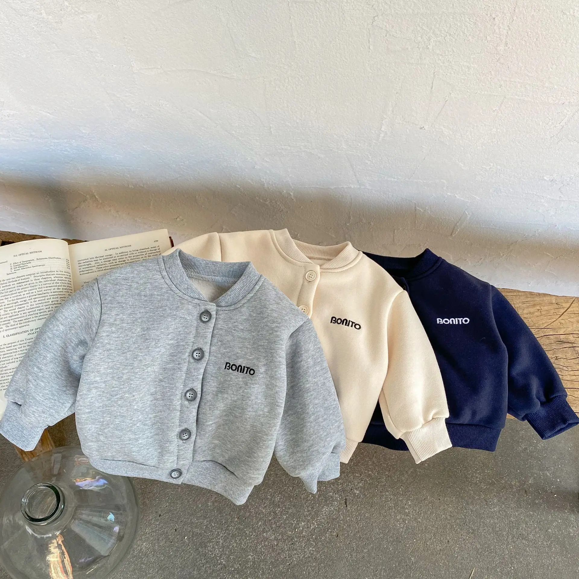 Abrigo cálido para bebé, Chaqueta de algodón con bordado de letras, cárdigan informal para niña, sudadera para niño, ropa para niño, otoño e