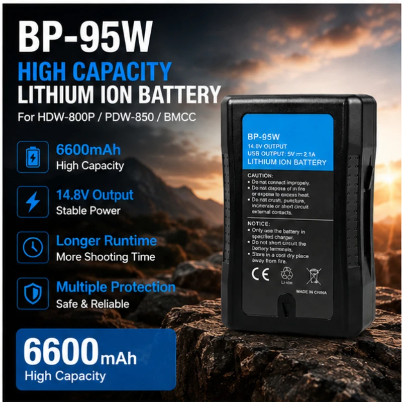 6600mah BP-95W Is Suitable for  Sony Broadcast Grade Camera HDW-800P PDW-850 BMCC  Long-range  Rechargeable  Battery