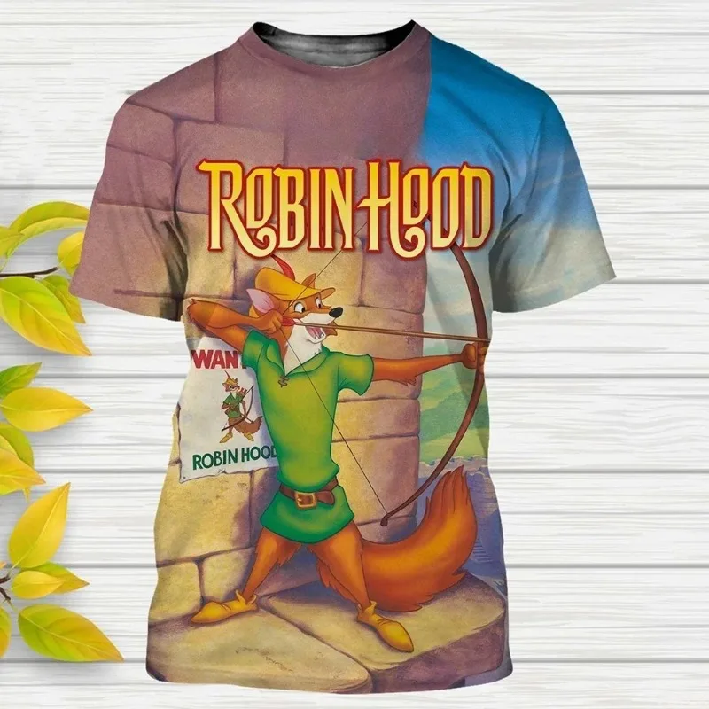 تي شيرت صيفي روبن ليتل فوكس كارتون أنيمي ثلاثي الأبعاد مطبوع للرجال والنساء كاجوال فضفاض برقبة دائرية وأكمام قصيرة #1