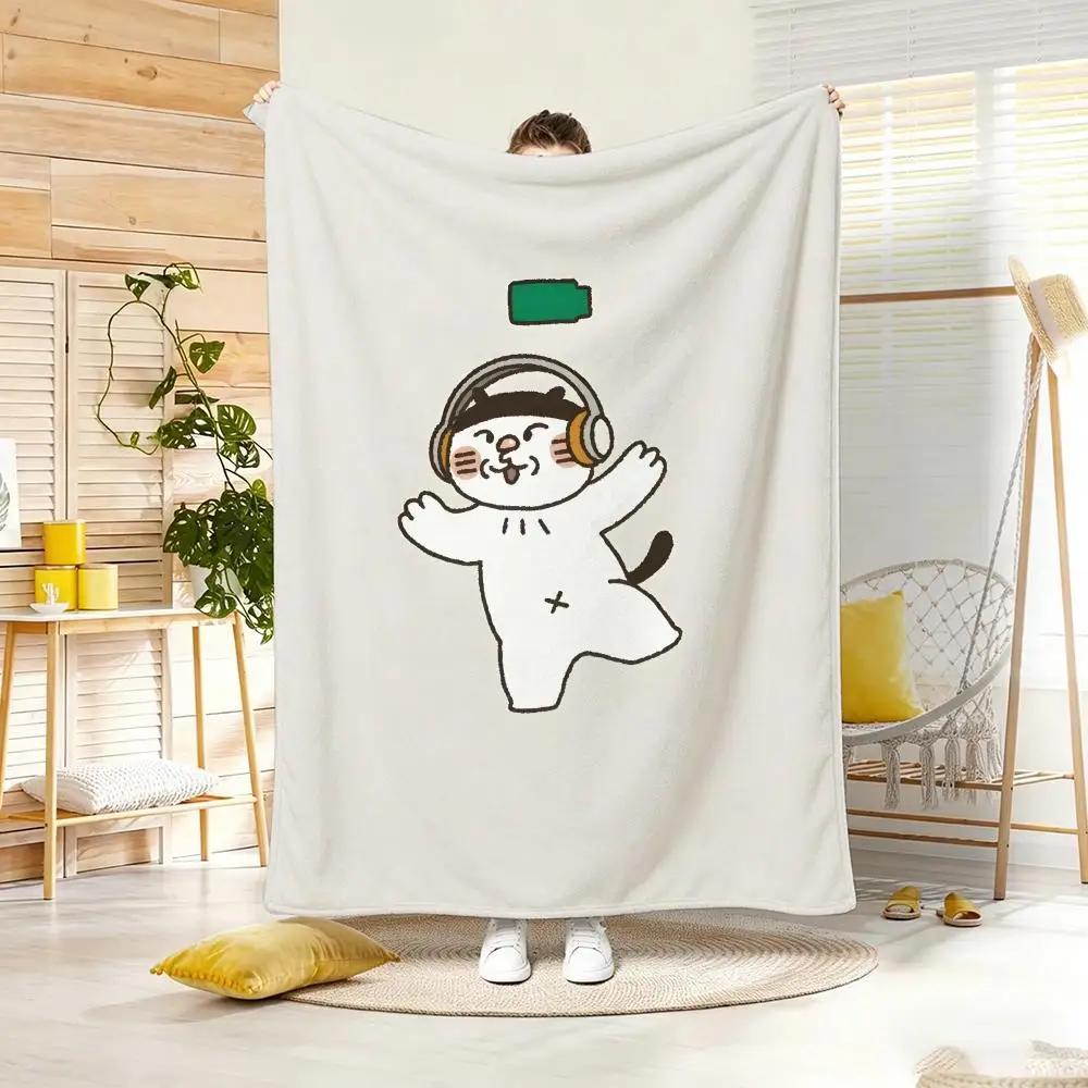 Cartoon Figure S-SUSUS Throw Lightweight 240g Flannel Blanket Soft Skin-friendly for Summer Cooling