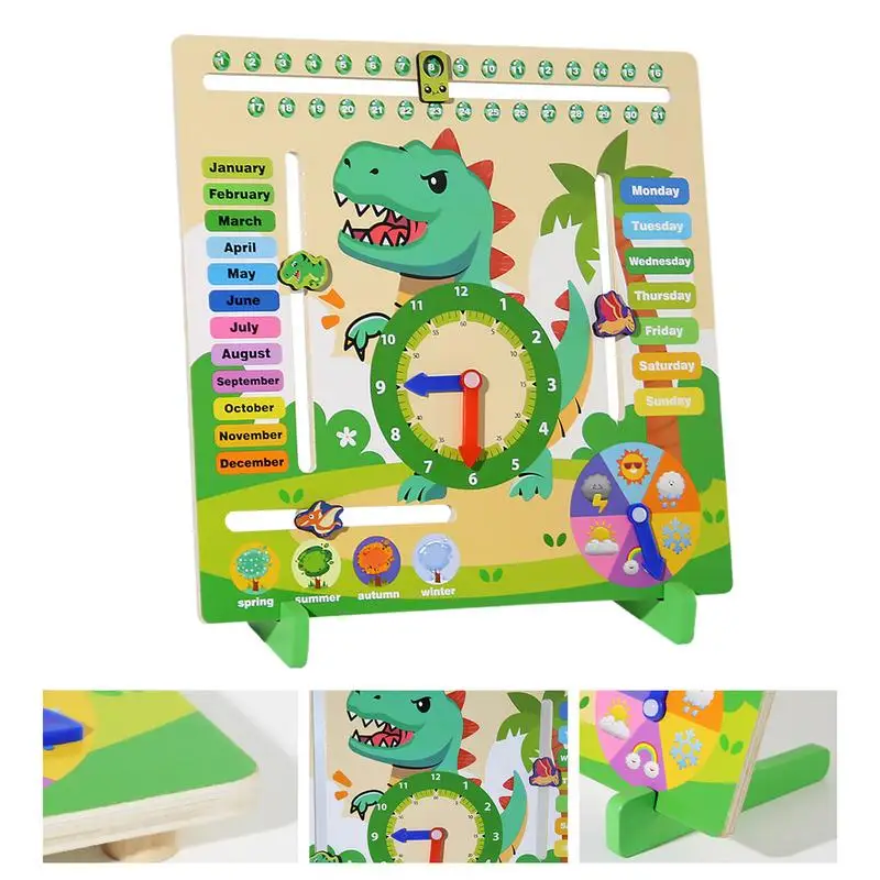 Calendario per bambini Calendario prescolare Orologio didattico 6 in 1 Divertimento per raccontare il tempo Orologio didattico Giocattoli per l'apprendimento e l'educazione Giocattoli da viaggio