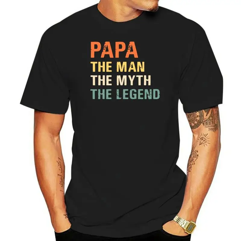 The Man The Myth The Legend T Shirt Papa Vintage Pops Tshirt Letter Print EU Size 100% Cotton Cool Comfortable Tops