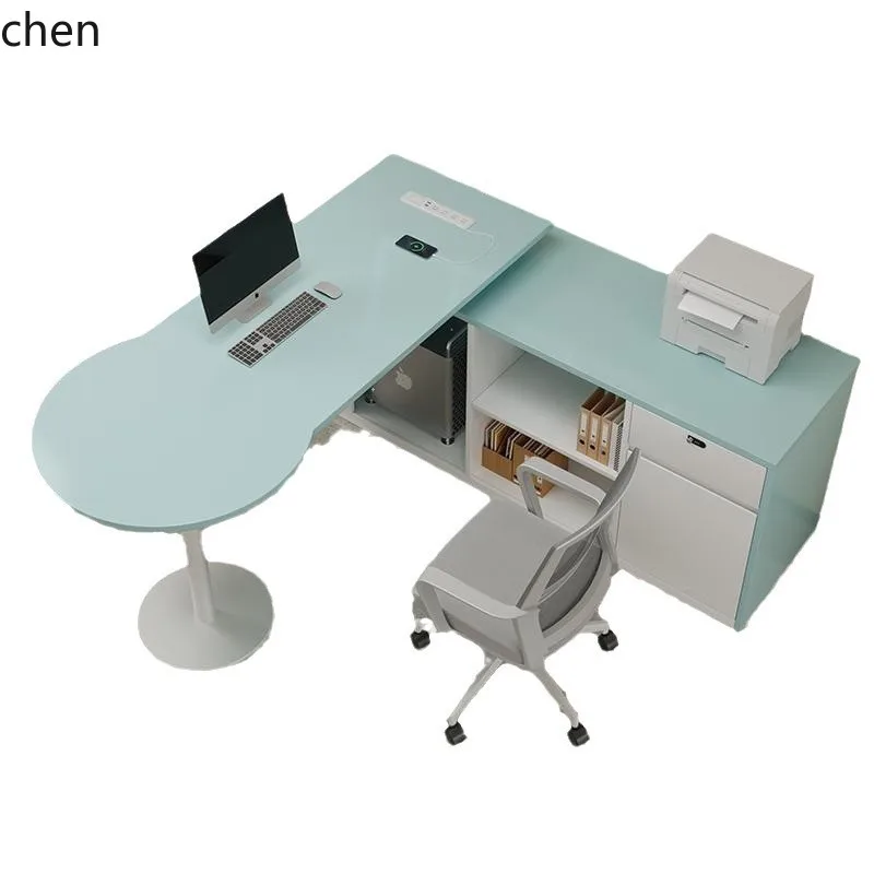 HYS Dopamine Fashion Diagnostic Table with Backboard L-Shaped Desk