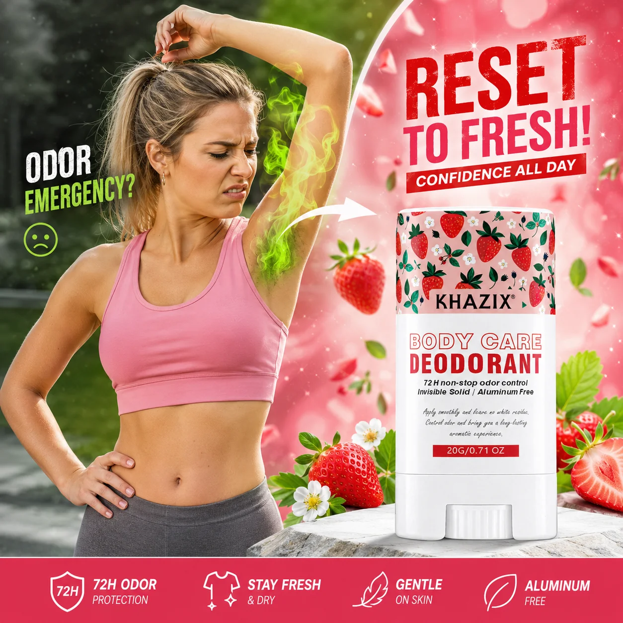 Underarm Deodorant Stick|Dual-Active Odor Fighting Formula|Shea Butter & Essential Oils Infused|Gentle Long-Lasting Freshness.Bo