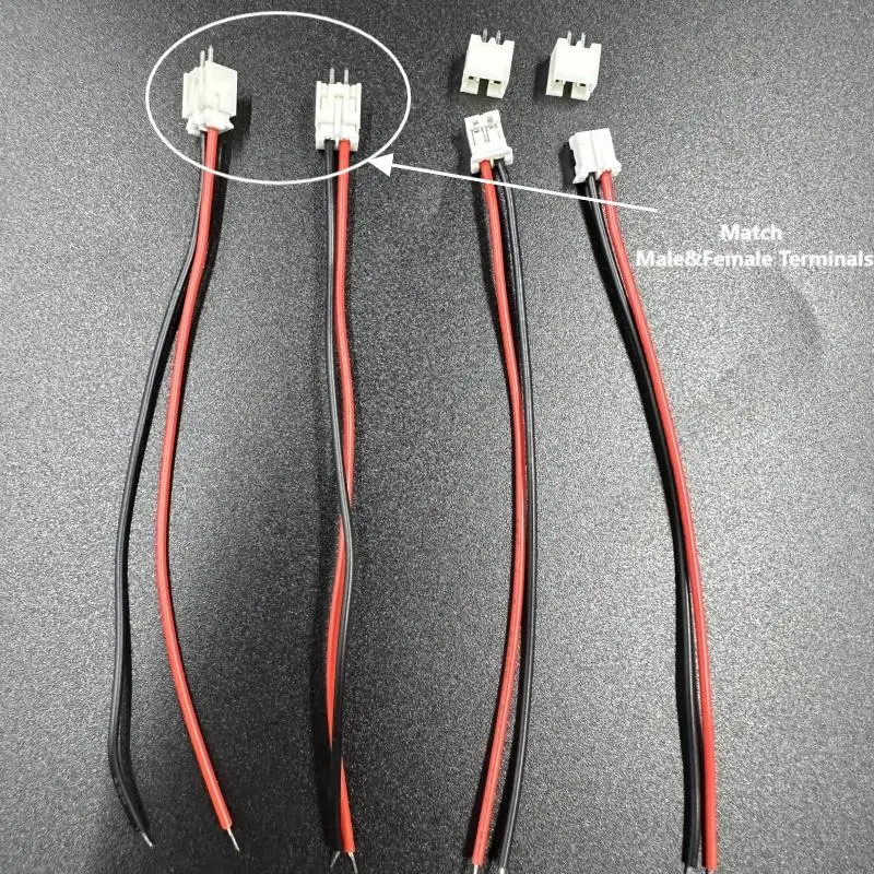 10 unids/set JST PH2.0-conector macho de 2 pines con terminales hembra 1007 26AWG cable conector PH2.0