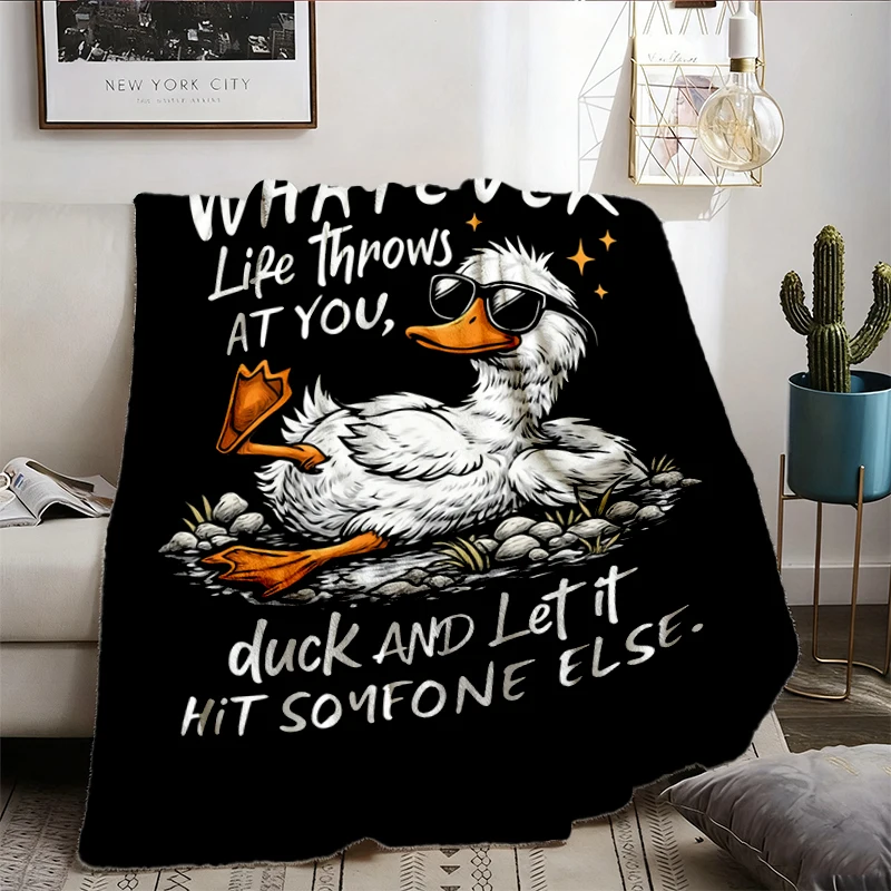 Whatever Life Throws At You Sarcastic Flannel Blanket, Funny Quote Flannel Throw, Snarky Animal Cozy Blanket