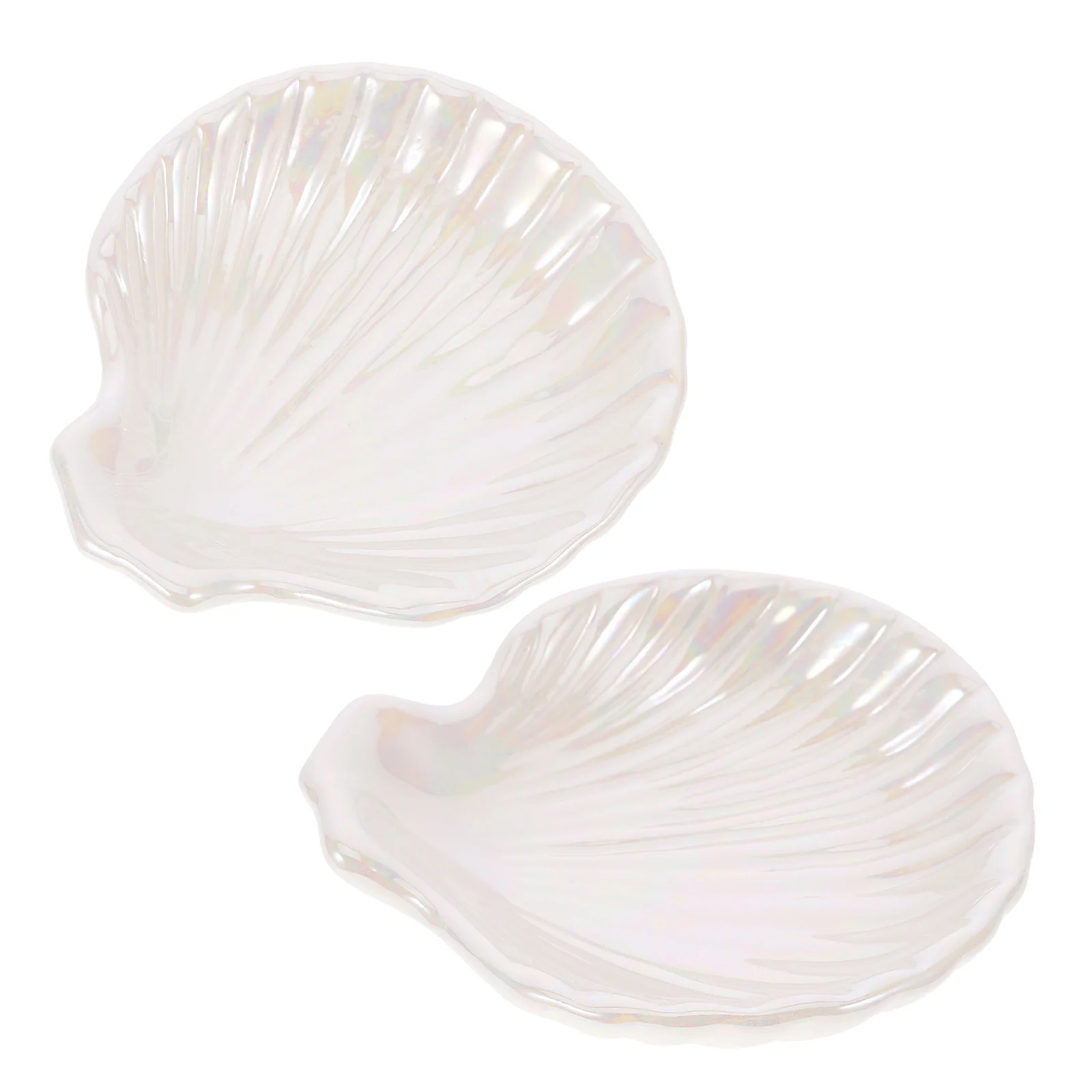 

2 Pcs Appetizer Plates Jewellery Tray Decorative Trinket Dish Catch All Ceramic