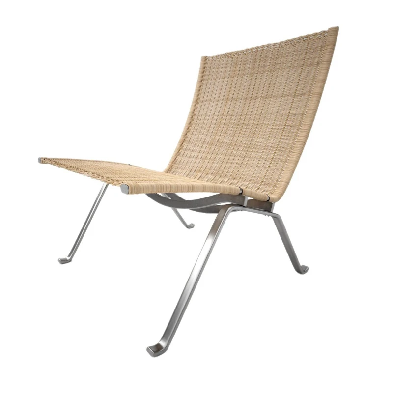 

Classic medieval furniture Nordic modern designer stainless steel brushed leather recliner lounge chair