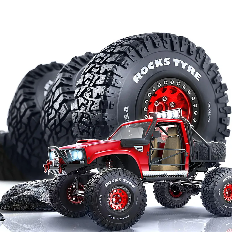 4 ชิ้น 120 มิลลิเมตรโลหะ 1.9 "Beadlock ล้อยางชุดยางสําหรับ 1/10 RC Crawler รถ Traxxas TRX4 RC4WD D90 Axial SCX10 II III MST
