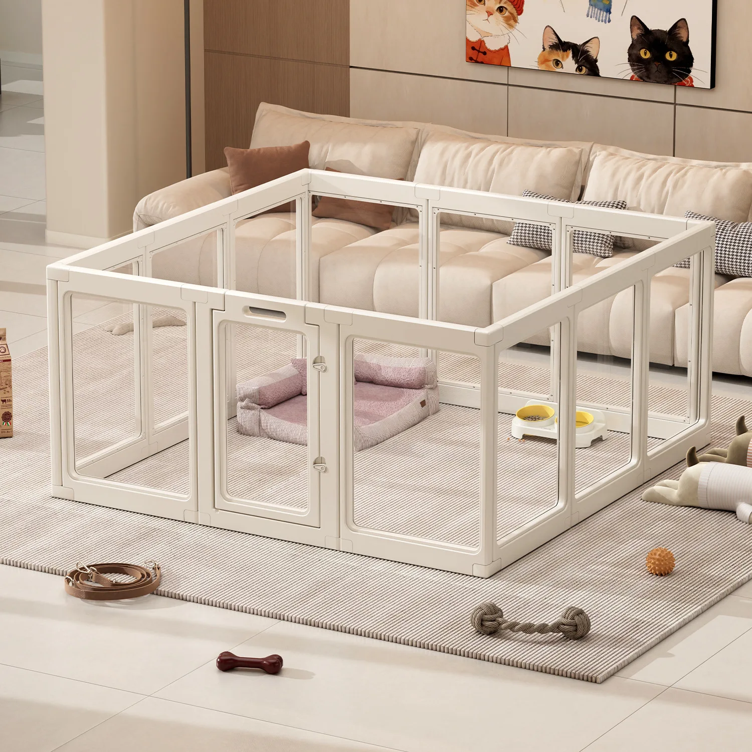 Dog Fence Pet Enclosure Gate For Medium/Large Dogs Indoor One-Bedroom/Living Room/Bathroom Setup 75cm High-Density