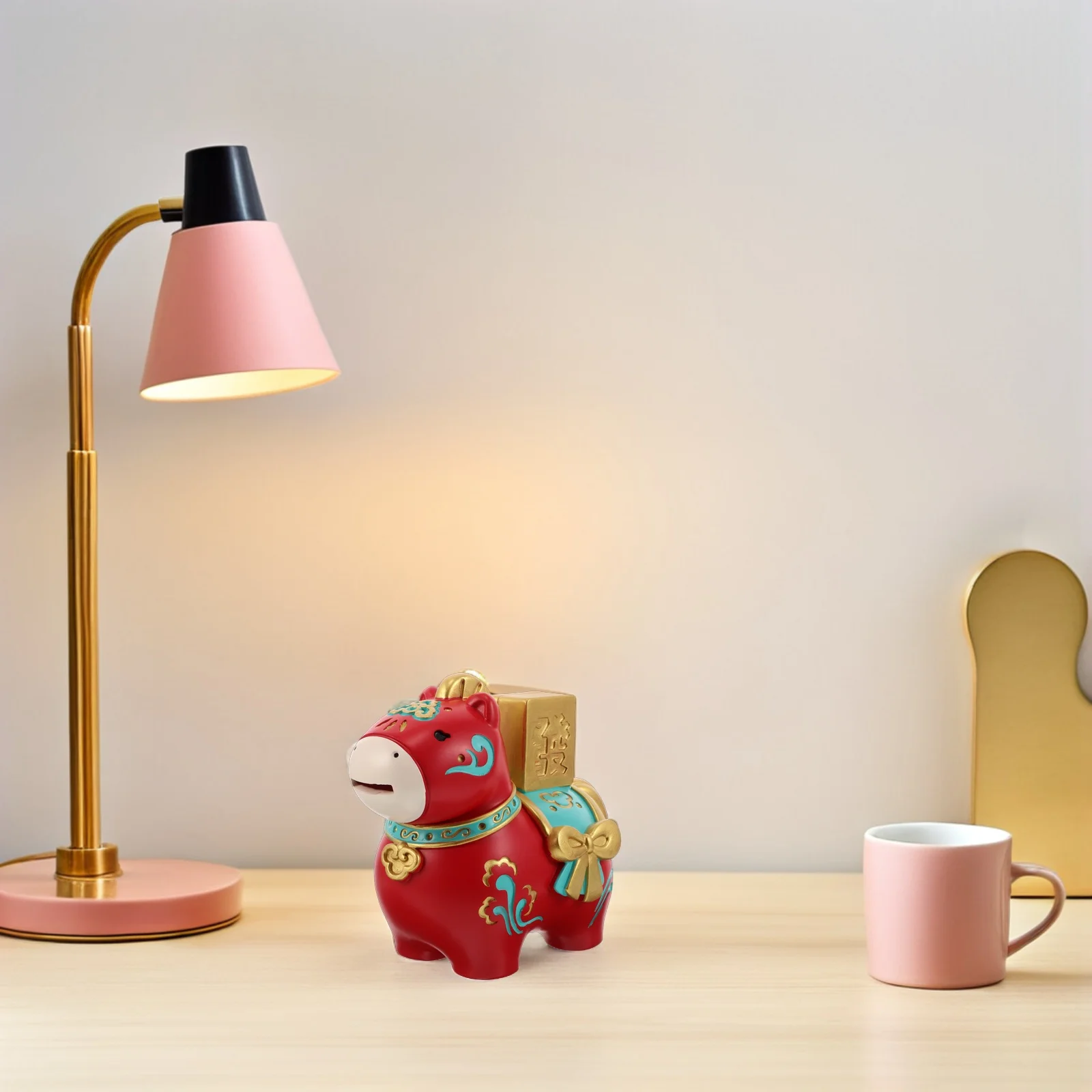 馬年貯金箱 2026年 樹脂製 干支貯金箱 中国新年ギフト コイン収納貯金瓶 風水 財運