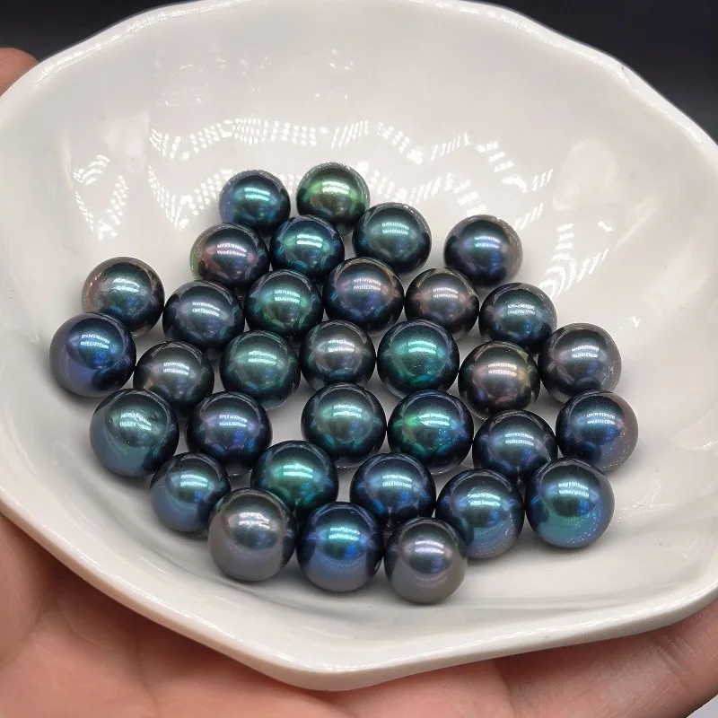 

Натуральный жемчуг 11-12 мм, павлиний сине-зеленый, россыпью, для самостоятельного изготовления ожерелий и браслетов, оптом от производителя