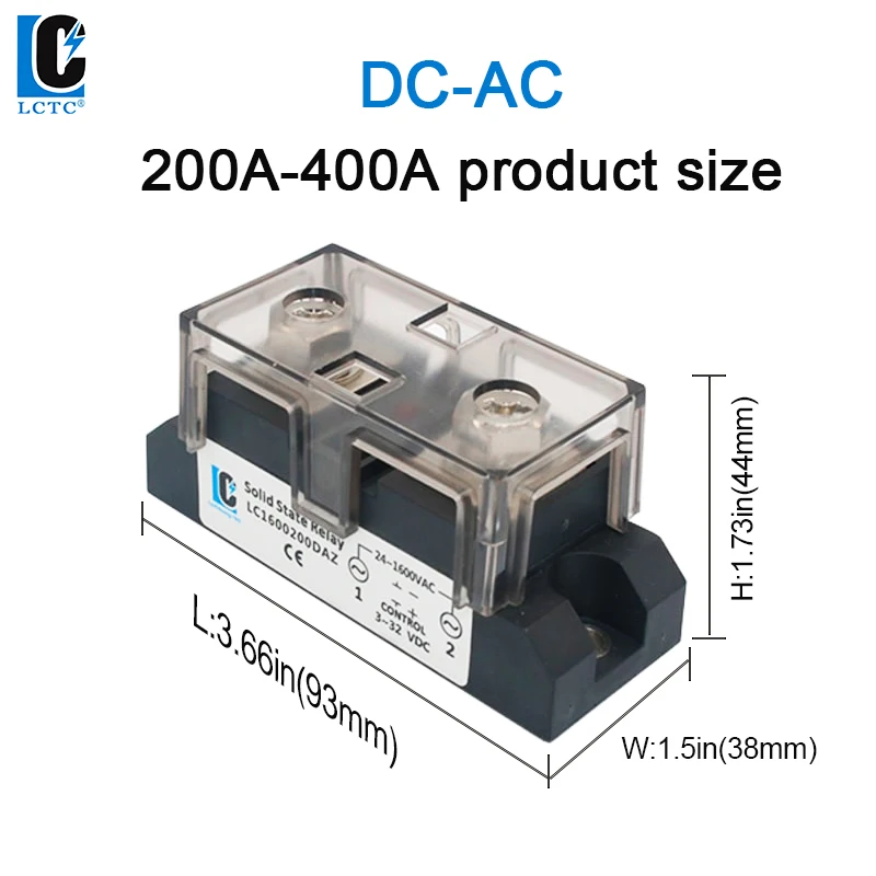 LCTC SSR DC To AC 60A 100A 120A 150A 200A 250A 300A 350A 400A Industrial Solid State Relay AC To AC High Power Relay