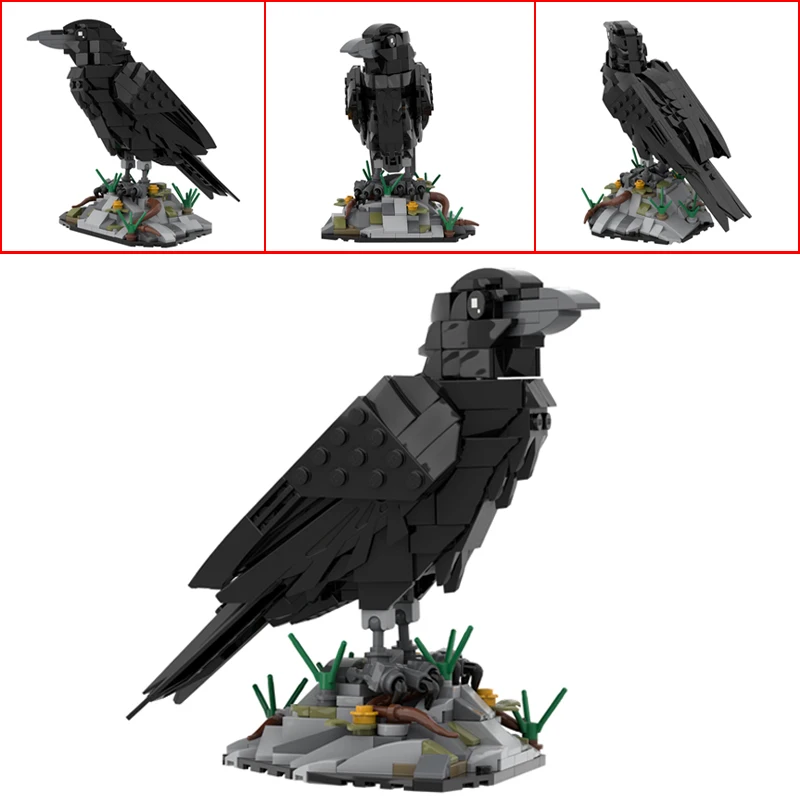 

NEW MOC Clever Raven Building blocks Model Intelligent Birds DIY Animal Series Assembly Bricks Kids Toy Birthday Christmas Gifts