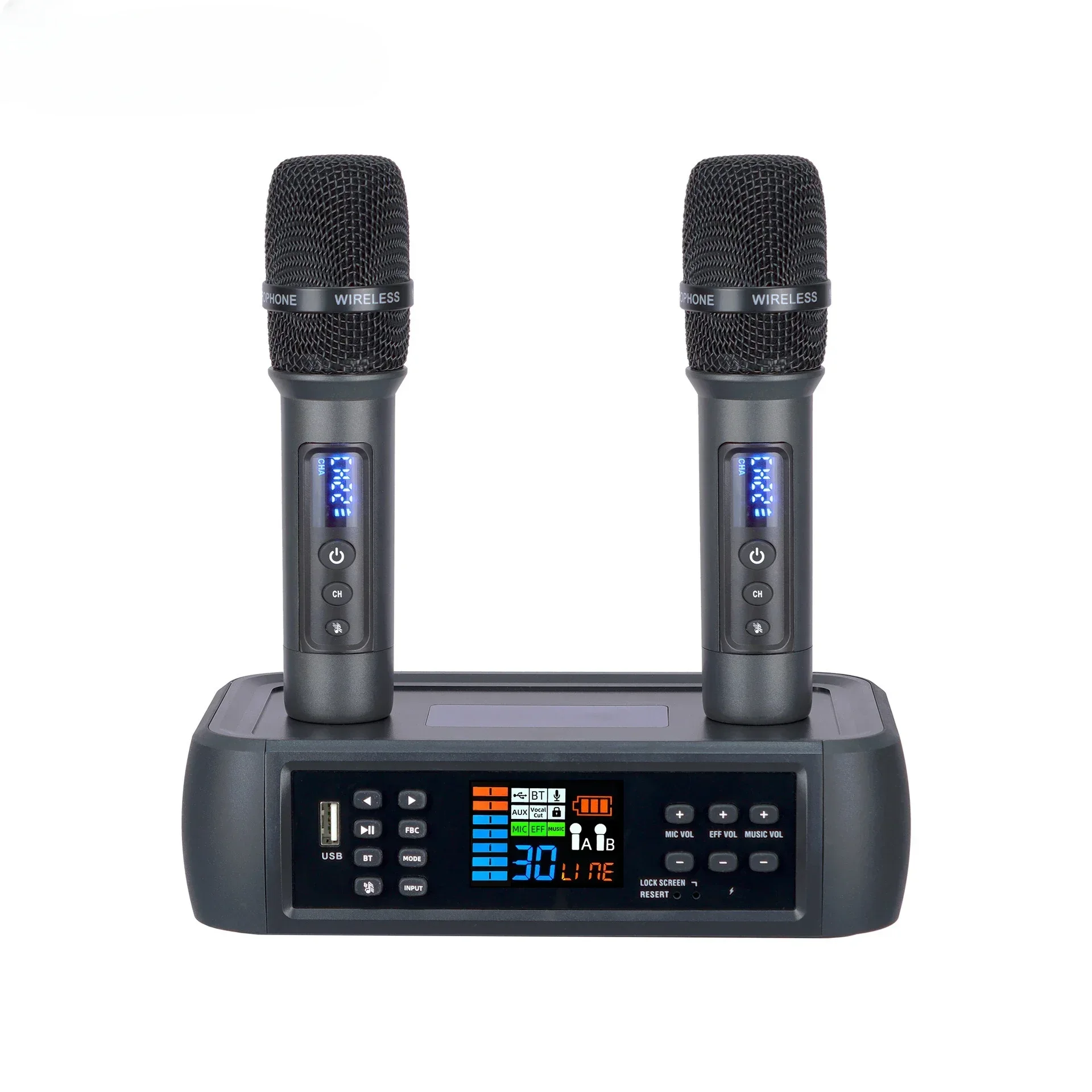 D801 Electric Portable DSP Anti Whistling Reverb Bluetooth Wireless Microphone Microphone Singing Home Entertainment KTV