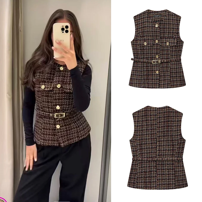 

2025 New Autumn Women's Jackets Fashion Slim Elegant Autumn Joker Warm Women Vests Jackets Youth Street Chic Travel Coats